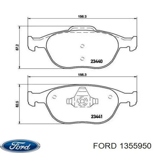 Купити 1355950 Ford Колодки гальмівні передні, дискові