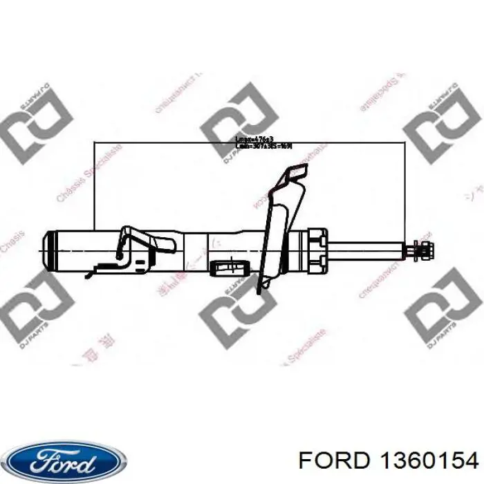 Амортизатор передній, правий 1360154 Ford