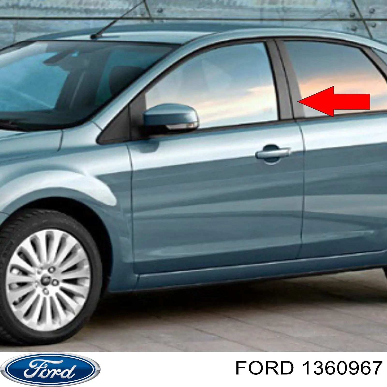 Накладка задньої двері, лівої, вертикальна Ford Focus 2 (DAW) (Форд Фокус)