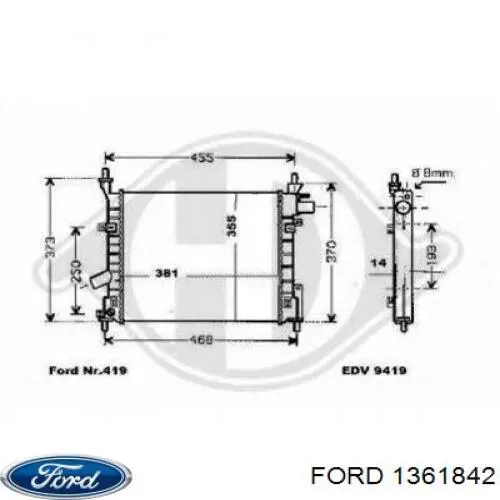 1221061 Ford радіатор охолодження двигуна