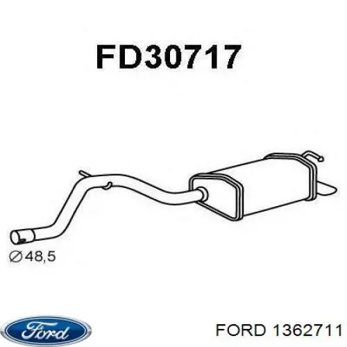 1362711 Ford глушник, задня частина