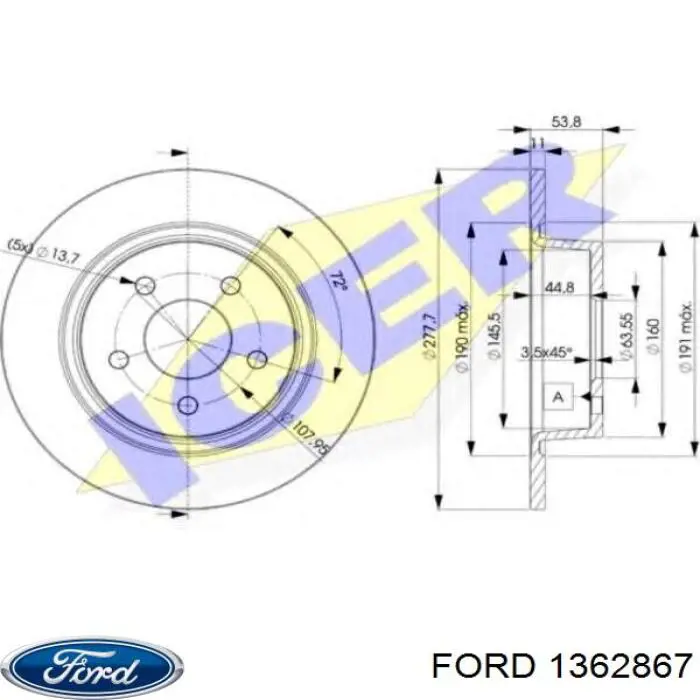 Гальмівні диски 1362867 Ford