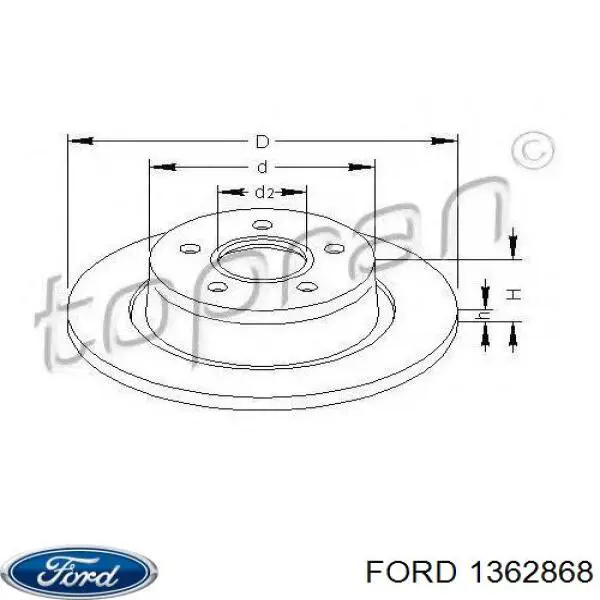 Купити 1362868 Ford Диск заднього гальма