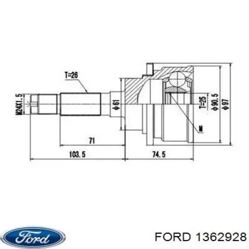 1362928 Ford Привід лівий