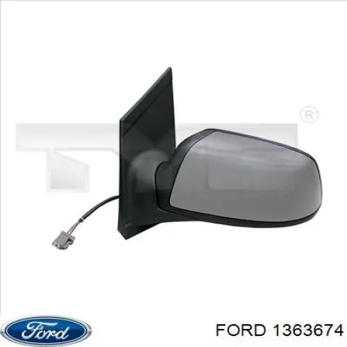 Дзеркальний елемент лівого дзеркала заднього виду Ford 1363674 ціна, від 7.47 USD