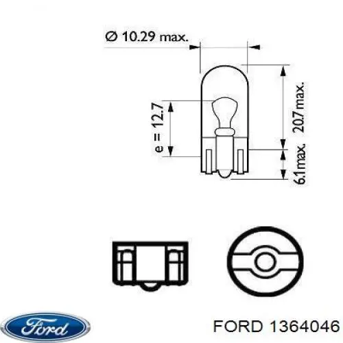 1364046 Ford Лампочка плафону освітлення салону/кабіни