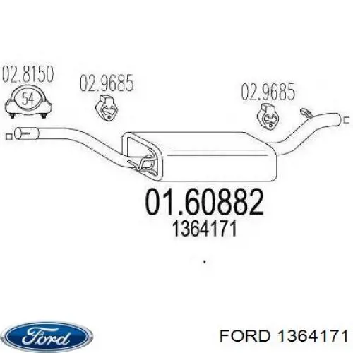 Купити 1364171 Ford Вихлоп