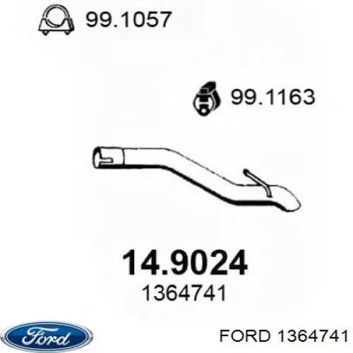 Вихлопна труба Ford 1677771 ціна, від 36.70 USD