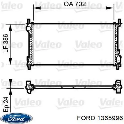 Радіатор основний Ford 1365996 ціна, від 83.92 USD