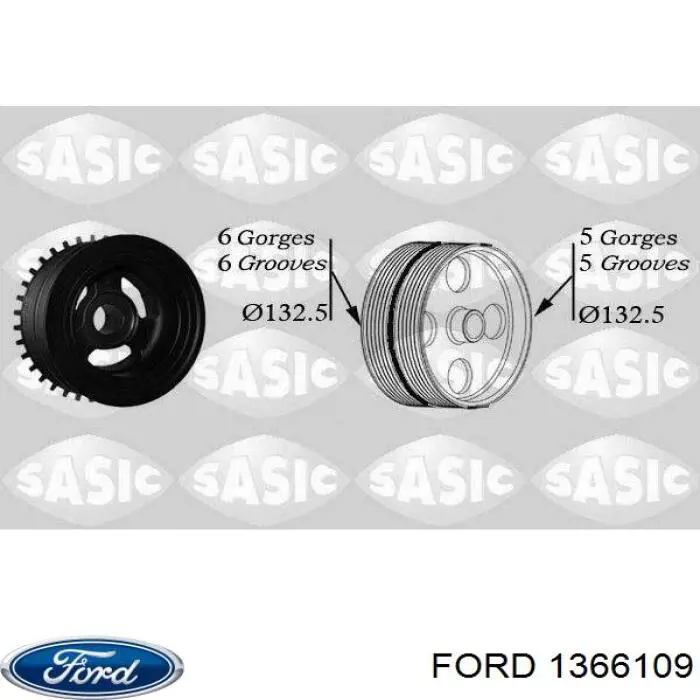 Шків колінвала (демпфер ) Ford 1366109 ціна, від 50.87 USD