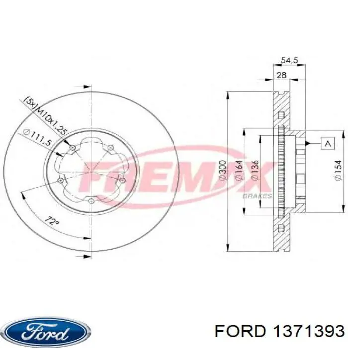 1371393 Ford Гальмо дискове переднє