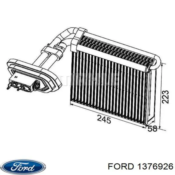 1376926 Ford радіатор кондиціонера салонний, випарник