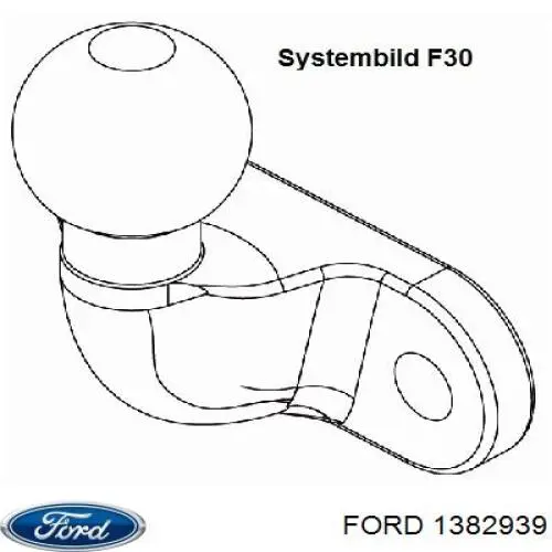 Фаркоп, куля причіпного пристрою AYC1J19D520BF Ford