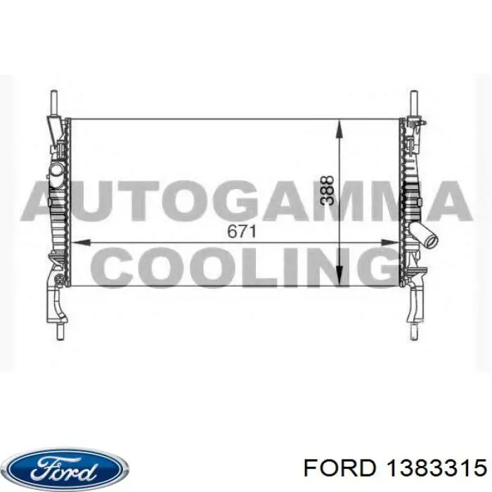 1383315 Ford радіатор охолодження двигуна