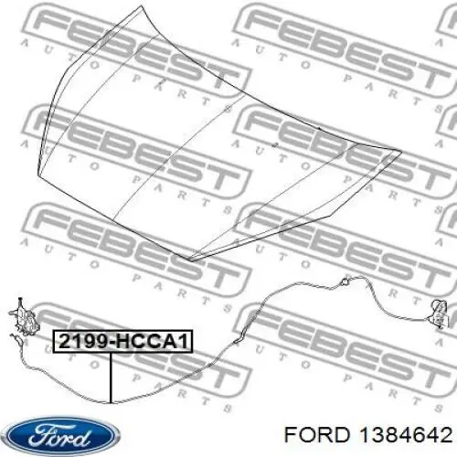 Трос відкриття капота Ford 1384642 ціна, від 16.69 USD