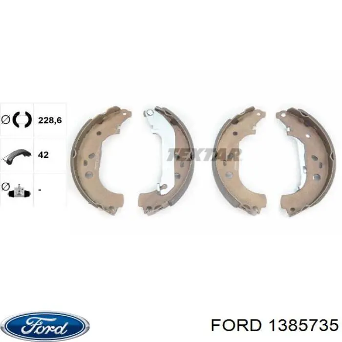 Колодки гальмові задні, барабанні 1385735 Ford