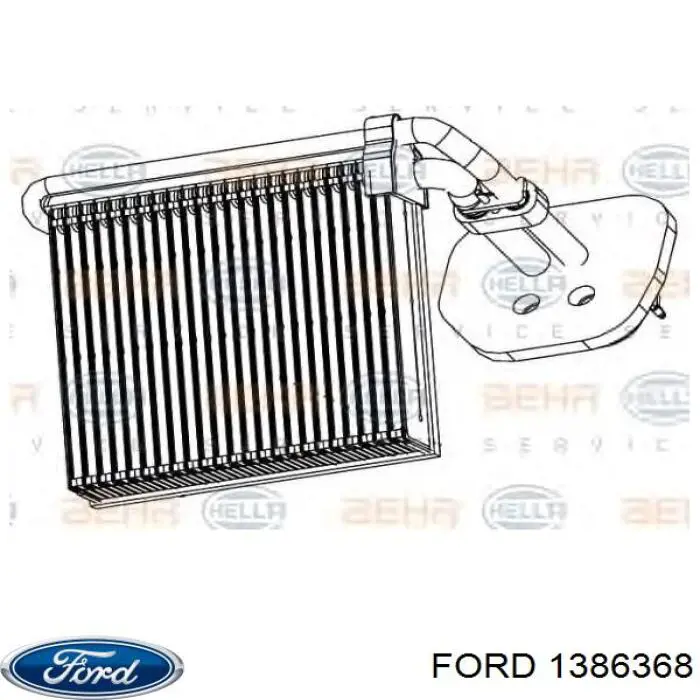 1386368 Ford радіатор кондиціонера салонний, випарник