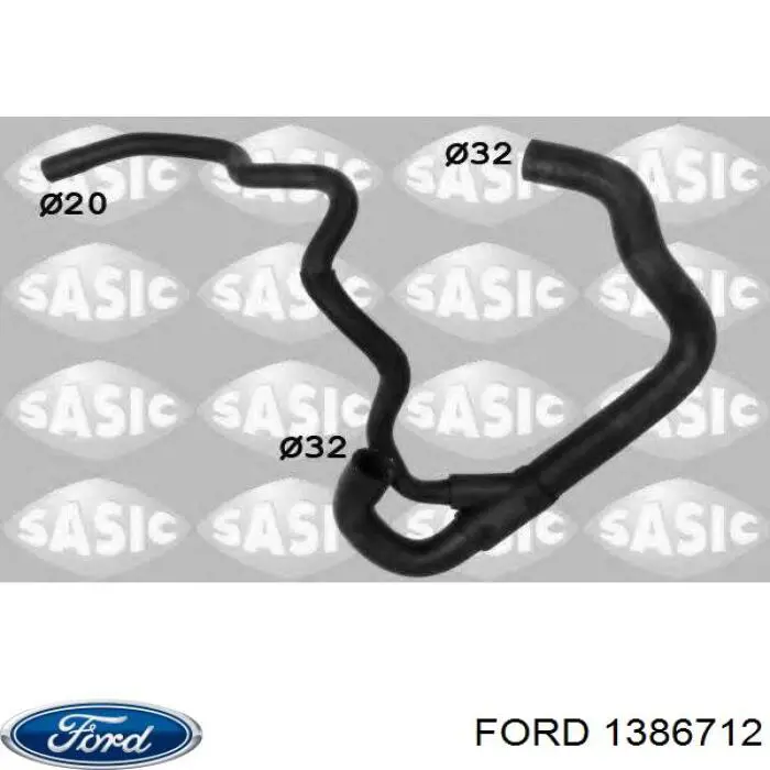 1386712 Ford Шланг/патрубок радіатора охолодження, нижній