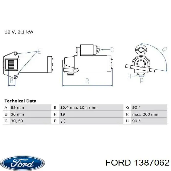 1387062 Ford Стартер двигуна
