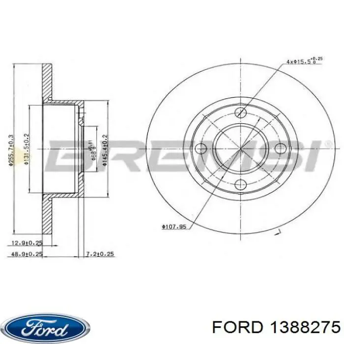 Трос стоянкового гальма задній правий Ford 1388275 ціна, від 12.34 USD