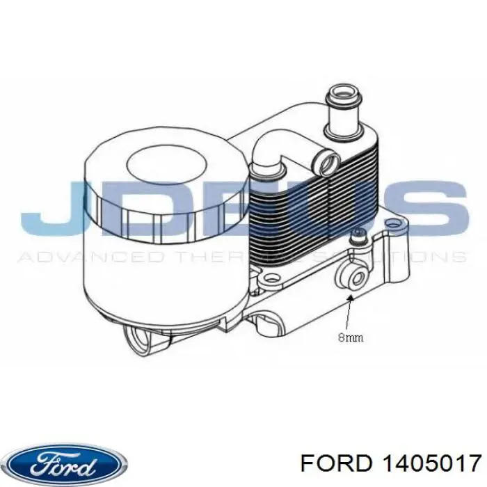 1405017 Ford радіатор масляний (холодильник, під фільтром)