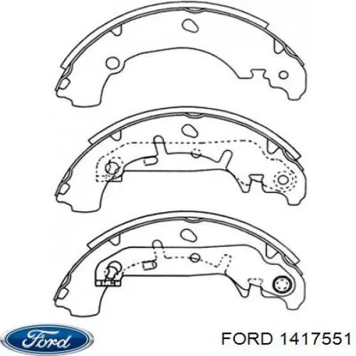 Купити 1417551 Ford Колодки гальмові задні, барабанні