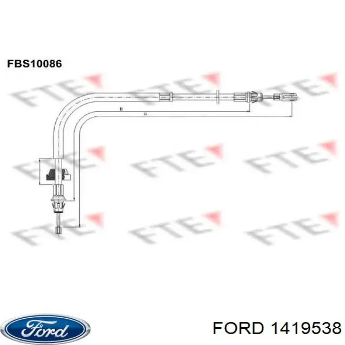 Купити 1419538 Ford Трос ручного гальма передній