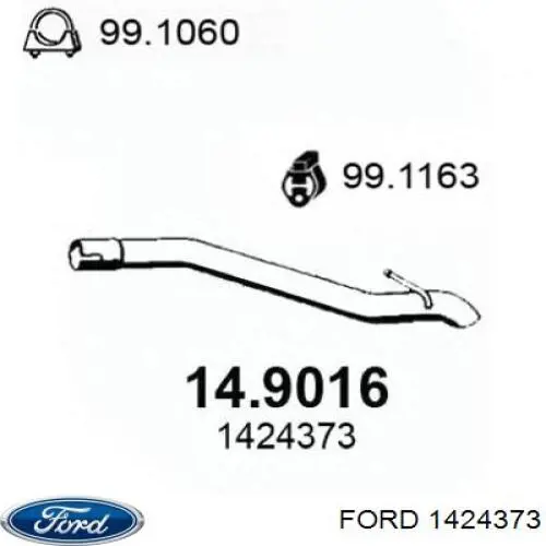 Вихлоп Ford 1424373 ціна, від 22.78 USD