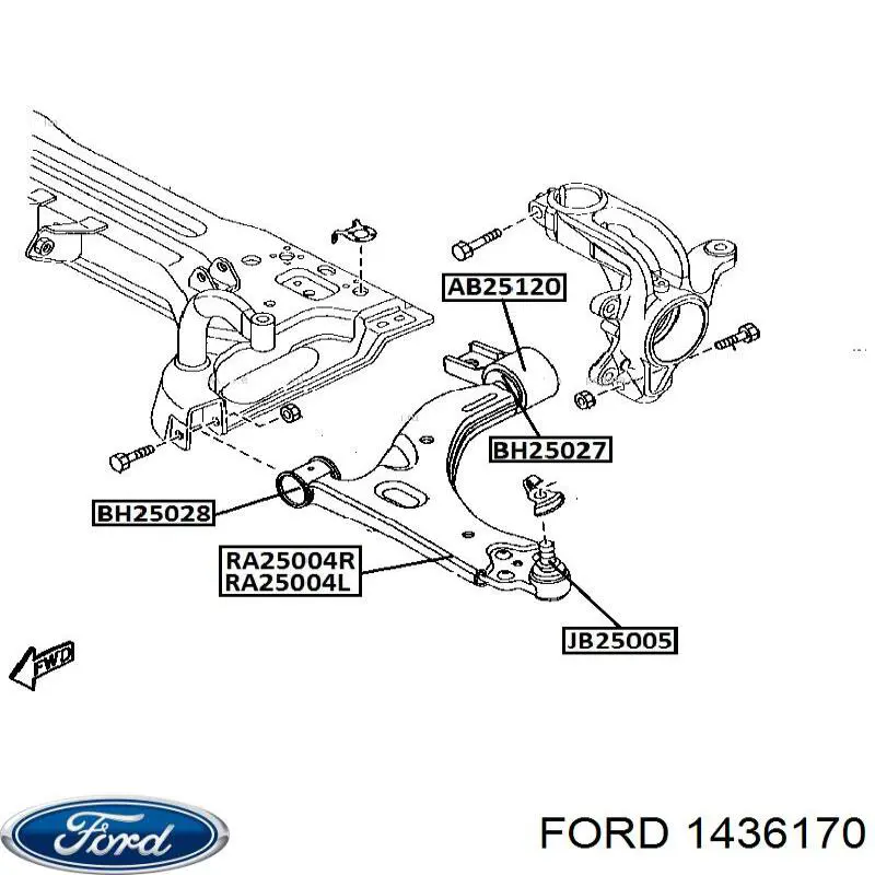 Купити 1436170 Ford Лівий важіль передній нижній підвіски