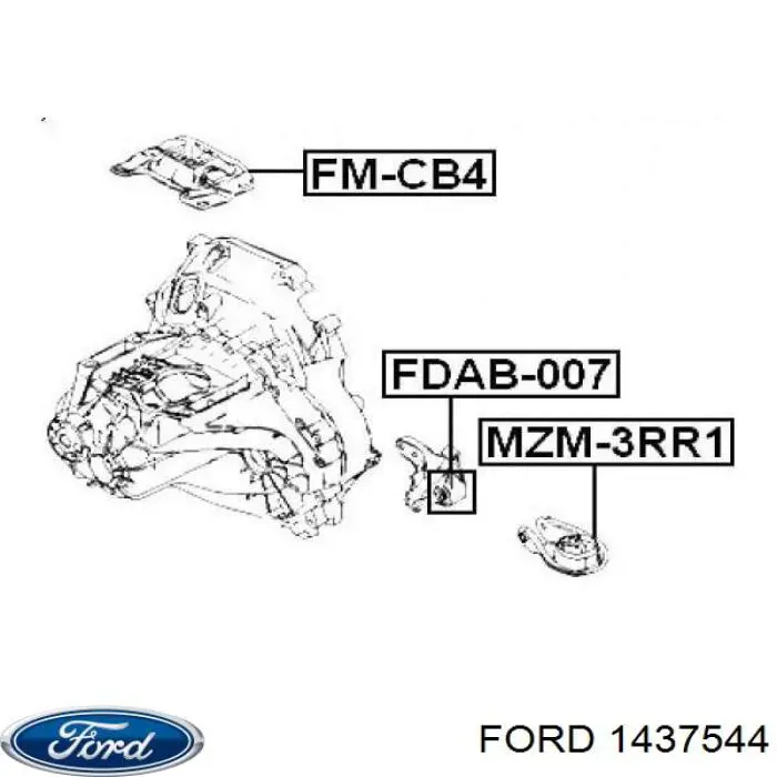 Подушка (опора) двигуна, ліва верхня Ford 1437544 ціна, від 27.02 USD