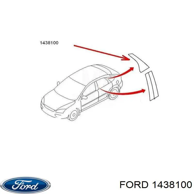 Купити 1680500 Ford Накладка задньої двері, правої, вертикальна