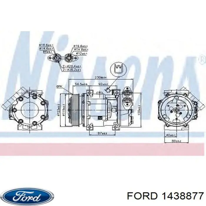 Компресор системи кондиціювання Ford 1438877 ціна, від 264.40 USD