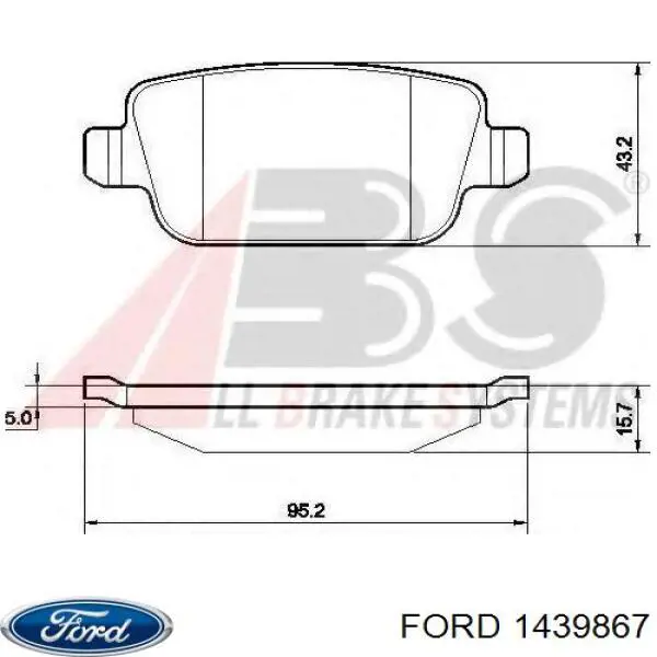 Колодки гальмові задні, дискові 1439867 Ford