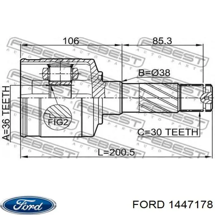 1447178 Ford піввісь (привід передня, ліва)