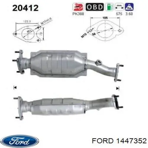 Конвертор-каталізатор (каталітичний нейтралізатор) Ford 1120564 ціна, від 164.02 USD