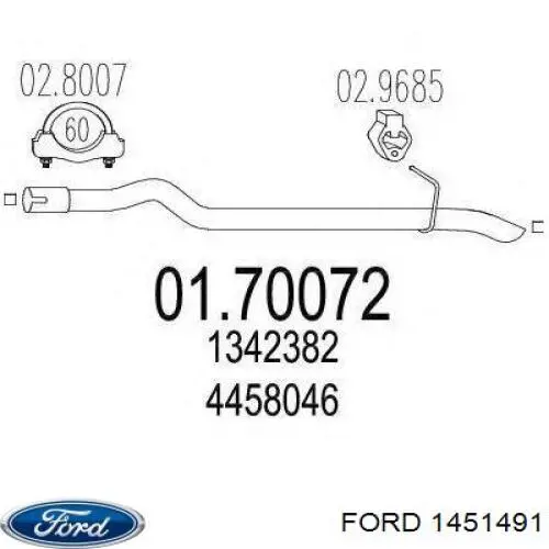1451491 Ford Середній глушник