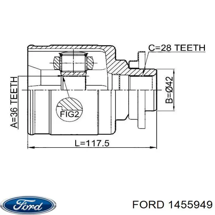 Пильник гранати внутрішній, передній півосі Ford 1455949 ціна, від 7.25 USD