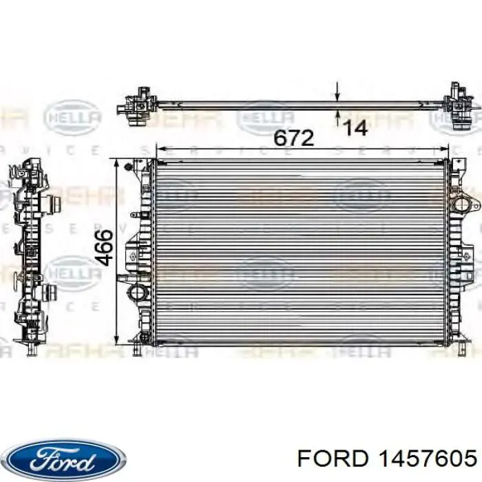 1457605 Ford радіатор охолодження двигуна