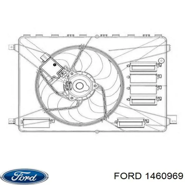 Електровентилятор охолодження в зборі (двигун + крильчатка) Ford Kuga (CBV) (Форд Куга)