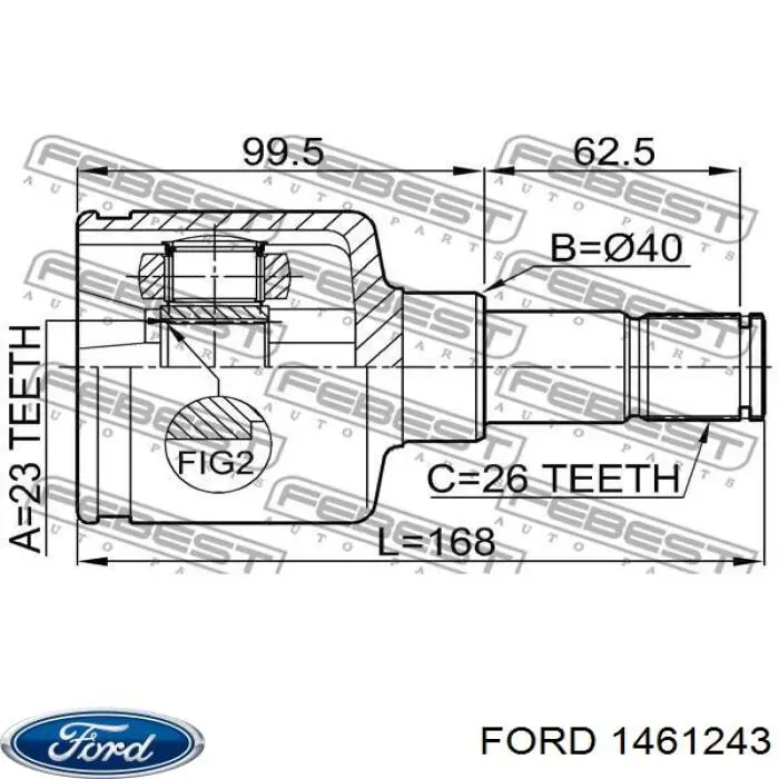 Купити 1461243 Ford Граната внутрішня, передня, ліва