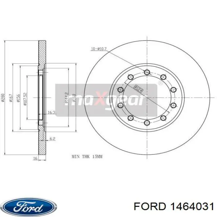 Диск гальмівний задній Ford 1464031