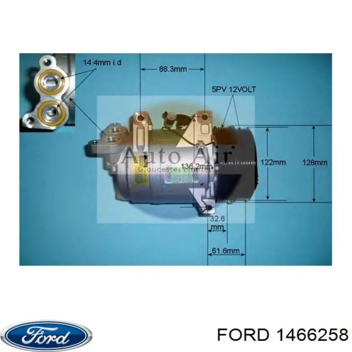 Компресор кондиціонера 1466258 Ford