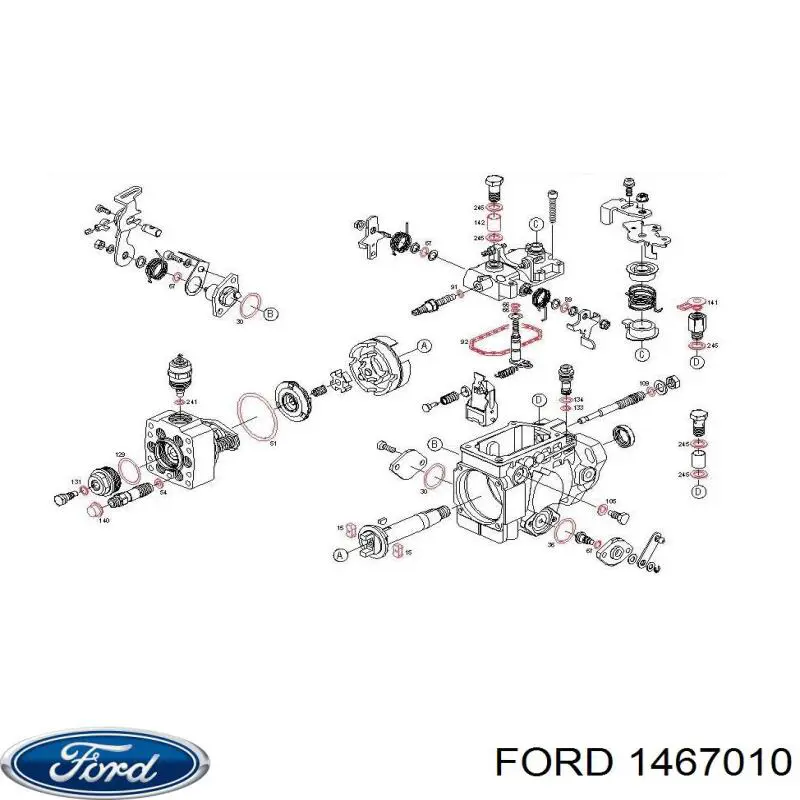 1467010 Ford дифузор радіатора охолодження, в зборі з двигуном і крильчаткою