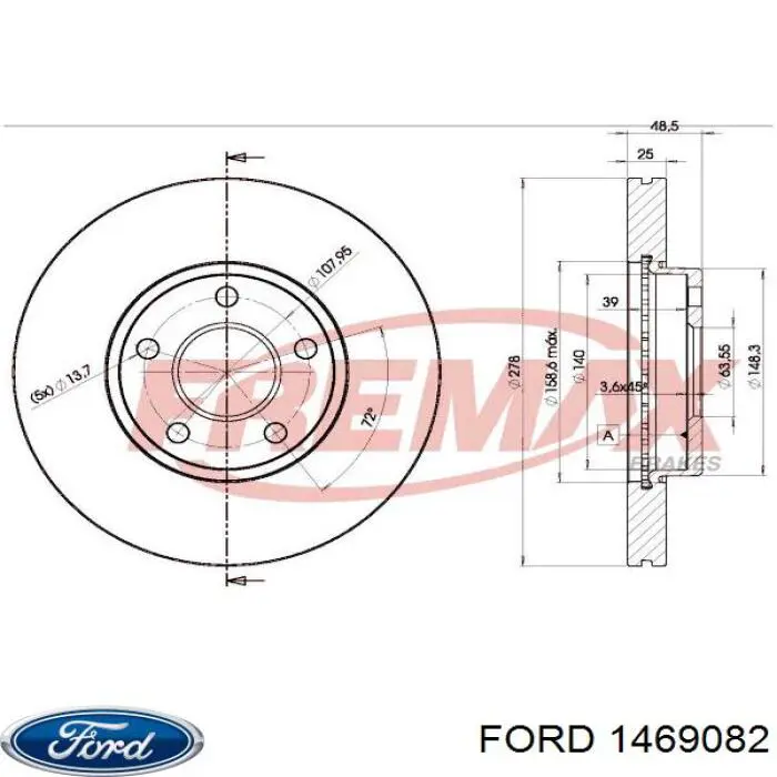 Купити 1469082 Ford Ротор гальмівний