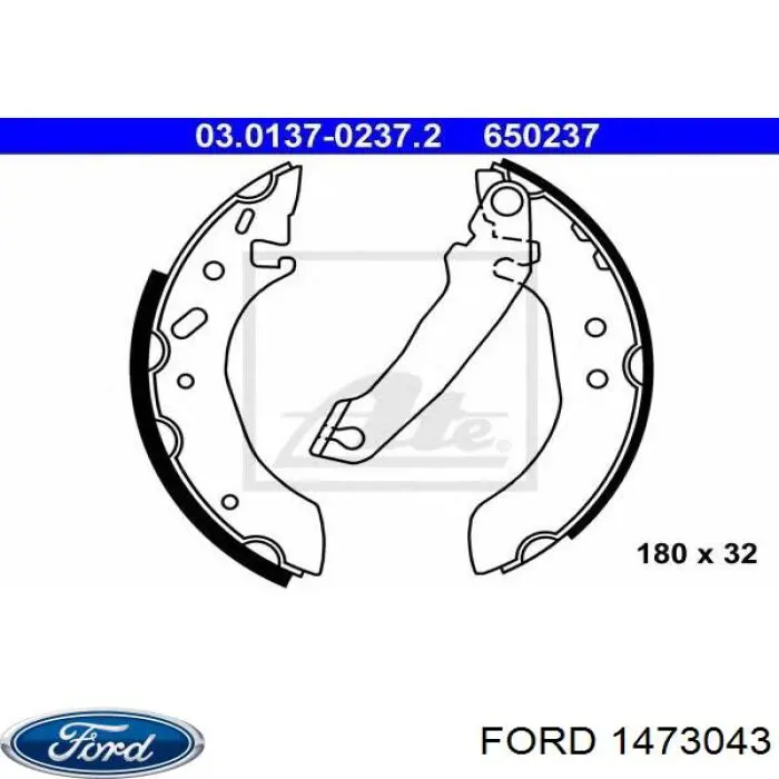 Колодки гальмові задні, барабанні 1473043 Ford