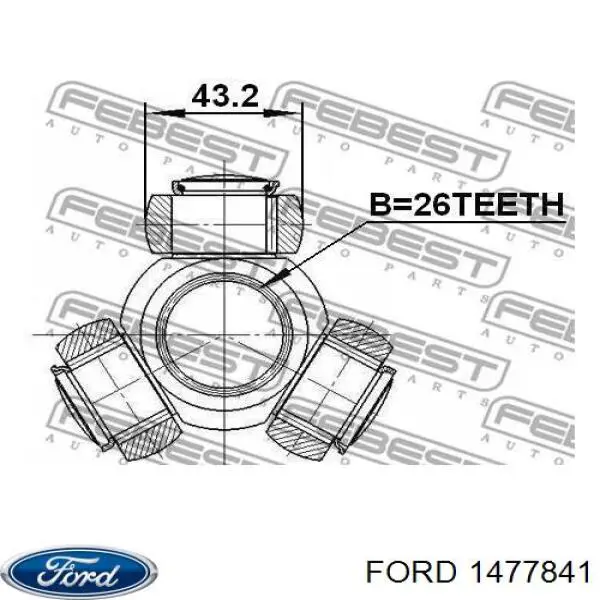 Піввісь (привід) передня, права 1477841 Ford