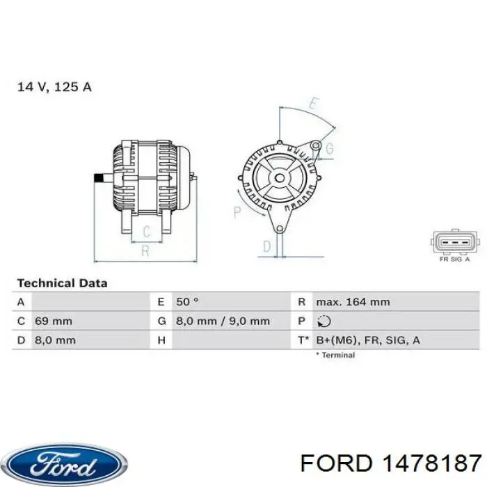 Купити 1478187 Ford Генератор