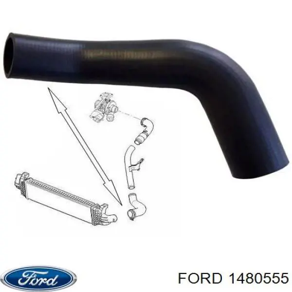 Шланг/патрубок интеркуллера Ford 1480555 ціна, від 17.55 USD