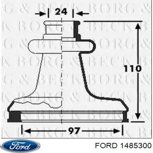 Купити 233730001 Ford Пильник шарніра кутових швидкостей внутрішній передній