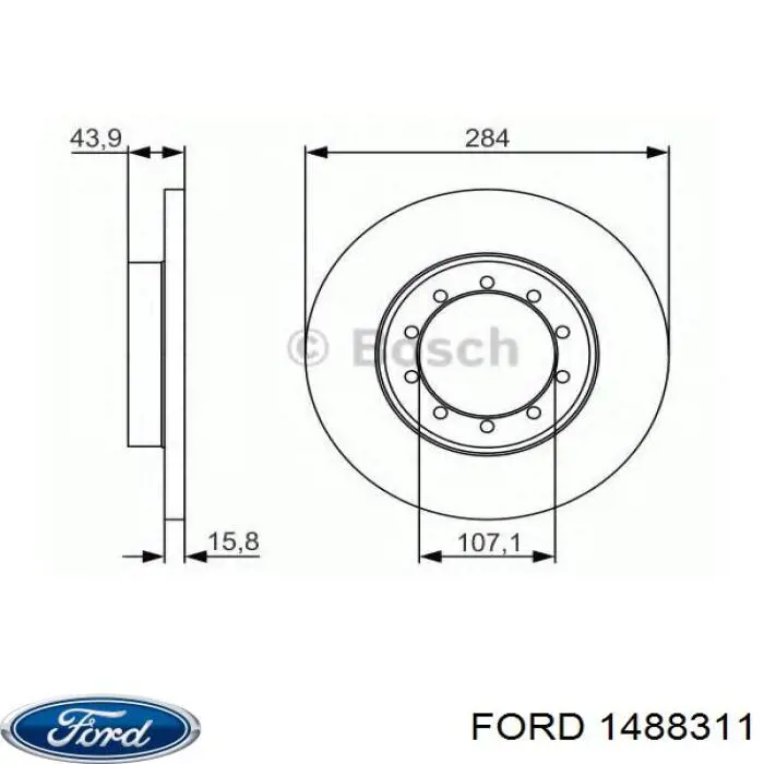 1488311 Ford диск гальмівний задній